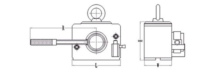 多磁路永磁吸吊器結構尺寸圖 多磁路永磁吸吊器結構尺寸圖