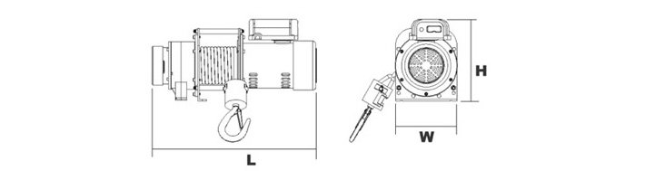DU-201小型卷揚(yáng)機(jī)結(jié)構(gòu)尺寸圖