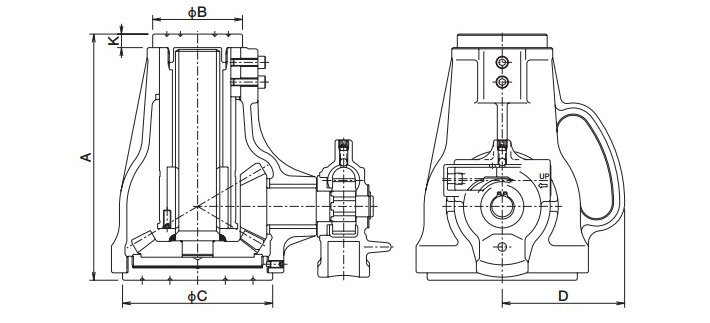 AJ型鋁制螺旋千斤頂結(jié)構(gòu)尺寸圖片 AJ型鋁制螺旋千斤頂結(jié)構(gòu)尺寸圖片