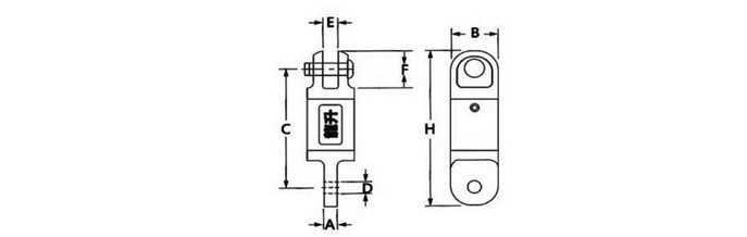 OO型萬向起重接頭尺寸圖 OO型萬向起重接頭尺寸圖