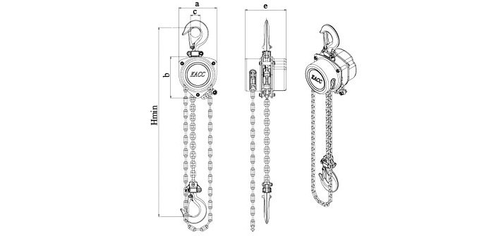KACC迷你型手拉葫蘆結(jié)構(gòu)尺寸圖 KACC迷你型手拉葫蘆結(jié)構(gòu)尺寸圖