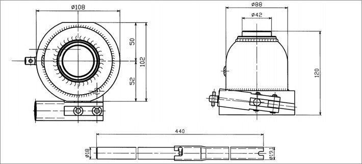 MMJ-10型MASADA迷你型千斤頂結(jié)構(gòu)尺寸圖片 MMJ-10型MASADA迷你型千斤頂結(jié)構(gòu)尺寸圖片