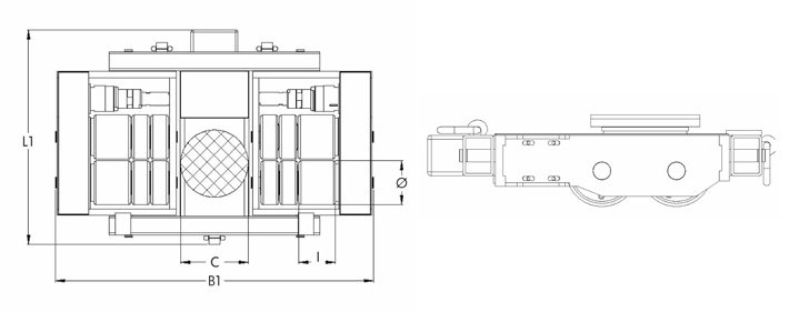 JLA型氣動(dòng)搬運(yùn)小坦克結(jié)構(gòu)尺寸圖片 JLA型氣動(dòng)搬運(yùn)小坦克結(jié)構(gòu)尺寸圖片