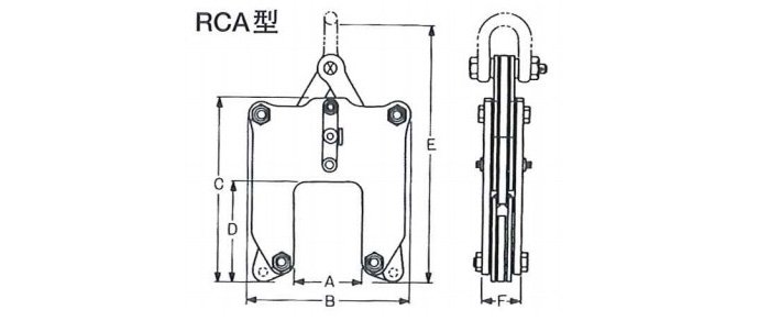 RCA型鋼軌夾鉗結(jié)構(gòu)尺寸圖 RCA型鋼軌夾鉗結(jié)構(gòu)尺寸圖