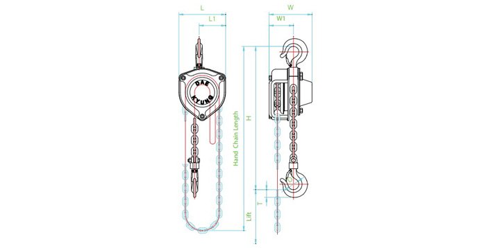 GEN DS型手拉葫蘆結(jié)構(gòu)尺寸圖片 GEN DS型手拉葫蘆結(jié)構(gòu)尺寸圖片