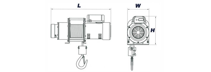 DU-204小型卷揚機結構尺寸圖片 DU-204小型卷揚機結構尺寸圖片