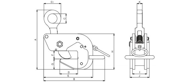 HA-60三木橫吊鋼板鉗結(jié)構(gòu)尺寸圖片 HA-60三木橫吊鋼板鉗結(jié)構(gòu)尺寸圖片