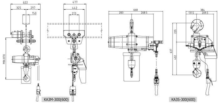 KA3型氣動葫蘆結(jié)構(gòu)尺寸圖片 KA3型氣動葫蘆結(jié)構(gòu)尺寸圖片