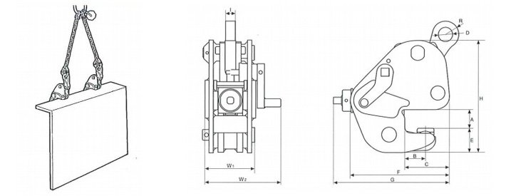 GNE無(wú)傷型橫吊鋼板鉗結(jié)構(gòu)尺寸圖片 GNE無(wú)傷型橫吊鋼板鉗結(jié)構(gòu)尺寸圖片