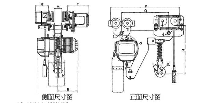 1噸低凈空環(huán)鏈電動葫蘆結(jié)構(gòu)尺寸圖片 1噸低凈空環(huán)鏈電動葫蘆結(jié)構(gòu)尺寸圖片