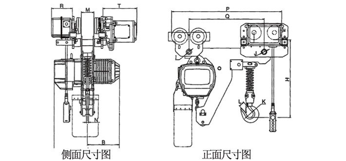 2噸低凈空環(huán)鏈電動葫蘆結(jié)構(gòu)尺寸圖片 2噸低凈空環(huán)鏈電動葫蘆結(jié)構(gòu)尺寸圖片