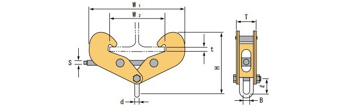 世霸SBC型工字鋼夾鉗結(jié)構(gòu)尺寸圖片 世霸SBC型工字鋼夾鉗結(jié)構(gòu)尺寸圖片