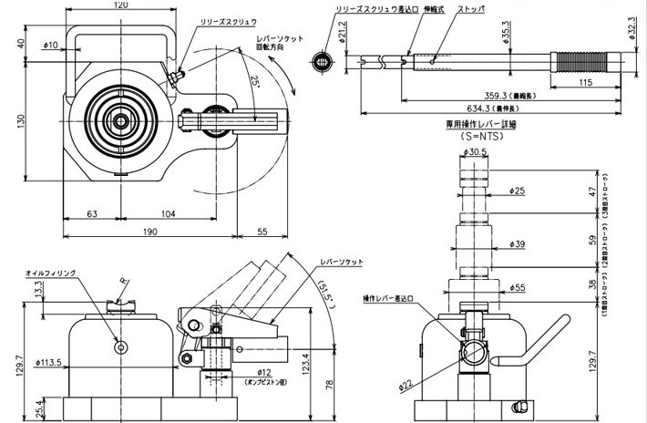 ED-30TS3三節(jié)迷你型千斤頂結(jié)構(gòu)尺寸圖片 ED-30TS3三節(jié)迷你型千斤頂結(jié)構(gòu)尺寸圖片