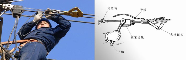鋼絲繩卡線器與鋁合金手扳葫蘆配套使用案例圖 鋼絲繩卡線器與鋁合金手扳葫蘆配套使用案例圖