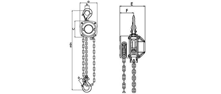 舞臺手拉葫蘆結(jié)構(gòu)尺寸圖片