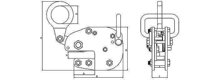 FL-H型三木無傷鋼板鉗結(jié)構(gòu)尺寸圖片 FL-H型三木無傷鋼板鉗結(jié)構(gòu)尺寸圖片