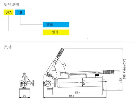 DPA型鋁合金手動液壓泵尺寸 DPA型鋁合金手動液壓泵尺寸
