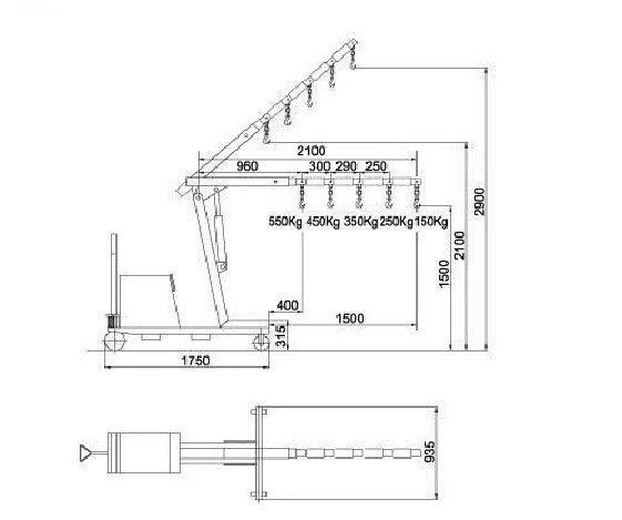 半電動(dòng)液壓小吊車尺寸圖 半電動(dòng)液壓小吊車尺寸圖