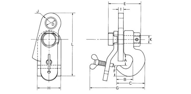 鷹牌SP型鋼板樁用夾鉗尺寸圖 鷹牌SP型鋼板樁用夾鉗尺寸圖