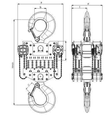 100噸手拉葫蘆尺寸圖 100噸手拉葫蘆尺寸圖