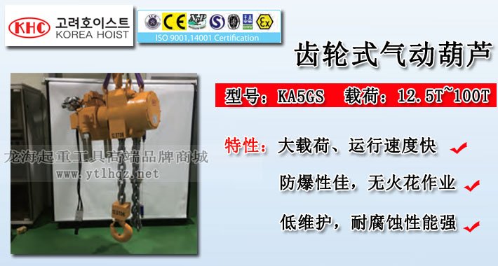 KA5GS型齒輪式氣動葫蘆圖片 KA5GS型齒輪式氣動葫蘆圖片