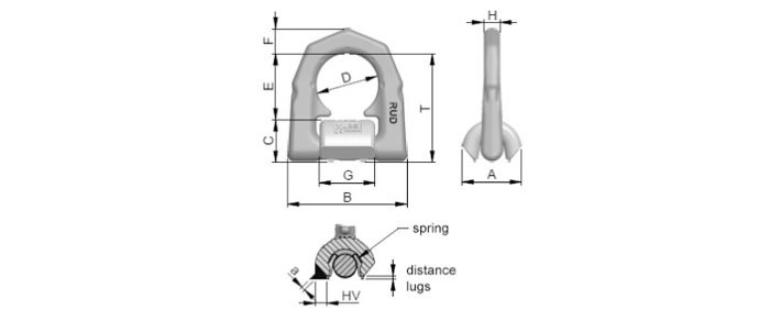 VLBS-U-LT型路德吊環(huán)尺寸圖 VLBS-U-LT型路德吊環(huán)尺寸圖