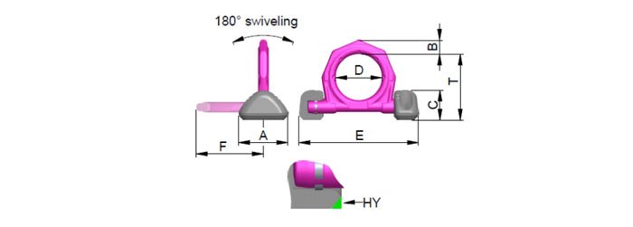 VRBS型路德焊接型吊環(huán)尺寸圖 VRBS型路德焊接型吊環(huán)尺寸圖