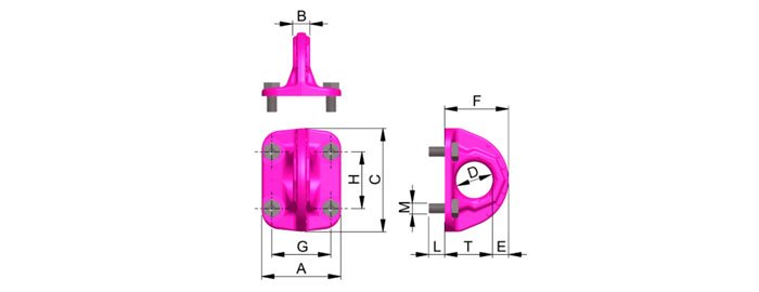 B-ABA型路德螺栓型吊點(diǎn)尺寸圖 B-ABA型路德螺栓型吊點(diǎn)尺寸圖