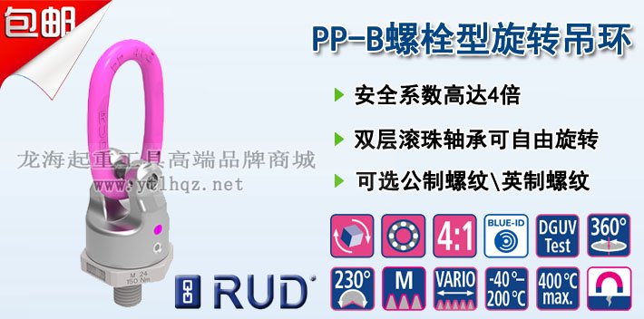PP-B螺栓型旋轉(zhuǎn)吊環(huán)圖片 PP-B螺栓型旋轉(zhuǎn)吊環(huán)圖片