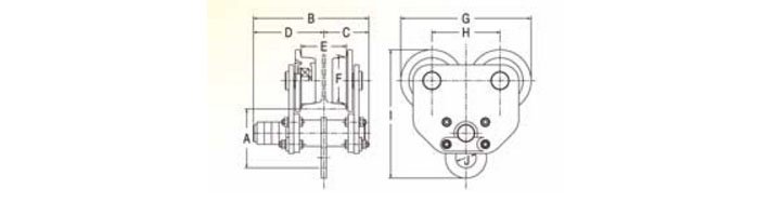 SPEED HPT型手拉單軌行車尺寸圖 SPEED HPT型手拉單軌行車尺寸圖