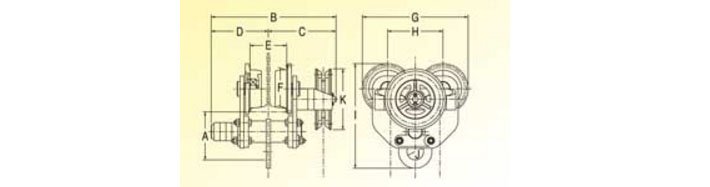 SPEED HGT型手拉單軌行車尺寸圖 SPEED HGT型手拉單軌行車尺寸圖