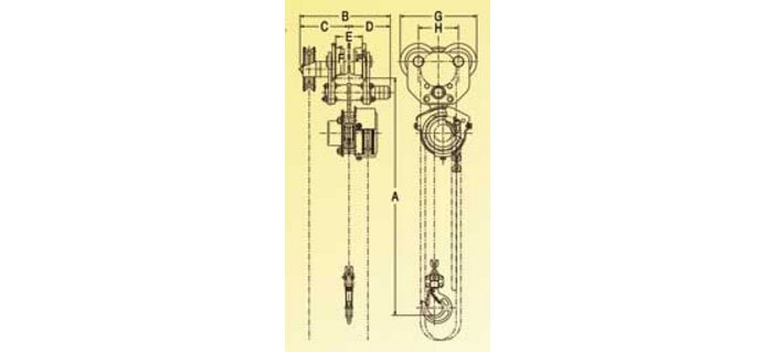 HDH手拉葫蘆尺寸圖 HDH手拉葫蘆尺寸圖