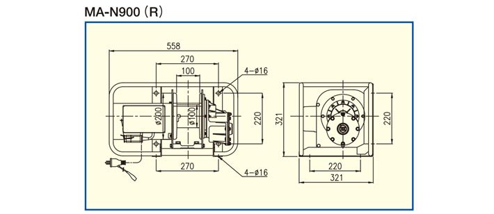 MA-N型TKK小型卷揚(yáng)機(jī)尺寸圖 MA-N型TKK小型卷揚(yáng)機(jī)尺寸圖