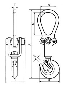 ZN型三木絕緣起重鉤尺寸圖 ZN型三木絕緣起重鉤尺寸圖