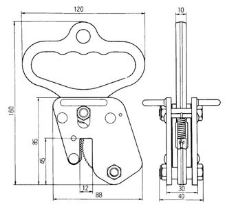 H18型三木NETSUREN鋼板吊具尺寸圖 H18型三木NETSUREN鋼板吊具尺寸圖