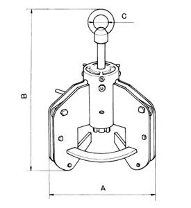 OV型圓管吊鉗尺寸圖 OV型圓管吊鉗尺寸圖