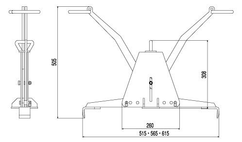 CU-X型三木混凝土夾具尺寸圖 CU-X型三木混凝土夾具尺寸圖