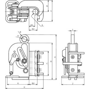 鷹牌CSBL型鋼筋起重鉗尺寸圖 鷹牌CSBL型鋼筋起重鉗尺寸圖