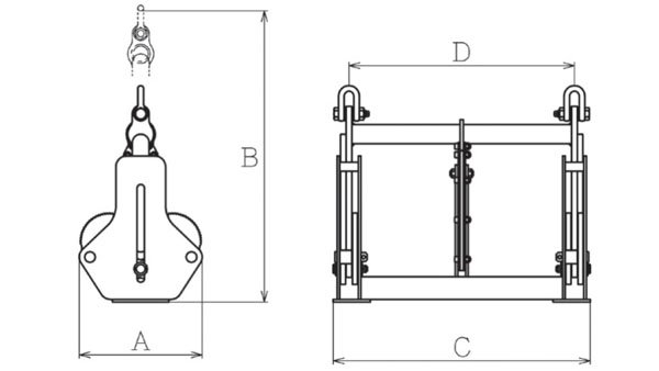 EUIF型鷹牌混凝土制品吊具尺寸圖 EUIF型鷹牌混凝土制品吊具尺寸圖