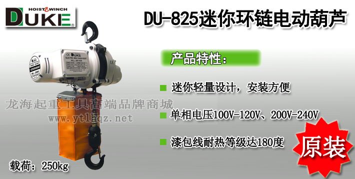 DU-825迷你環(huán)鏈電動(dòng)葫蘆 DU-825迷你環(huán)鏈電動(dòng)葫蘆