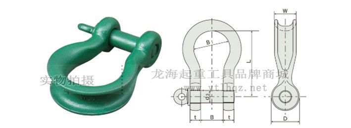 WRBE輕型寬體卸扣尺寸圖 WRBE輕型寬體卸扣尺寸圖