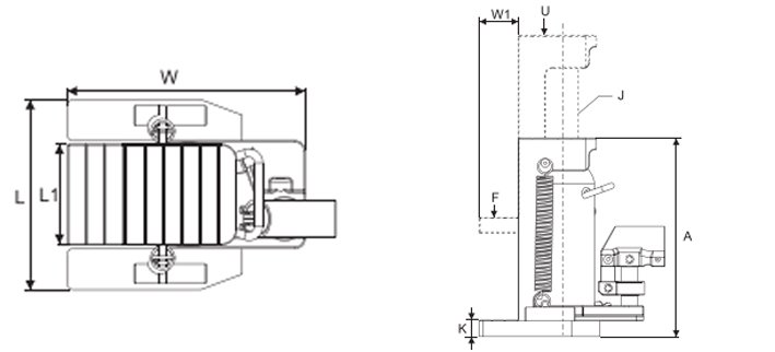 SUNRUN SHL爪式千斤頂尺寸圖一 SUNRUN SHL爪式千斤頂尺寸圖一