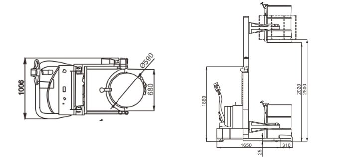 LYL650A全電動(dòng)油桶搬運(yùn)車尺寸圖 LYL650A全電動(dòng)油桶搬運(yùn)車尺寸圖