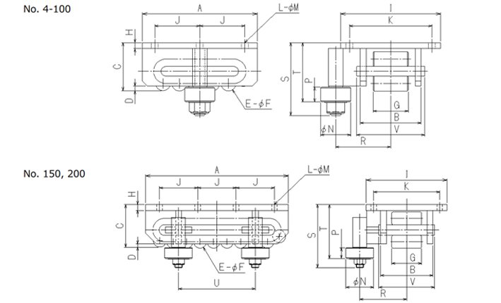 TIRROLLER單側(cè)導(dǎo)向輪重物移運(yùn)器尺寸圖 TIRROLLER單側(cè)導(dǎo)向輪重物移運(yùn)器尺寸圖