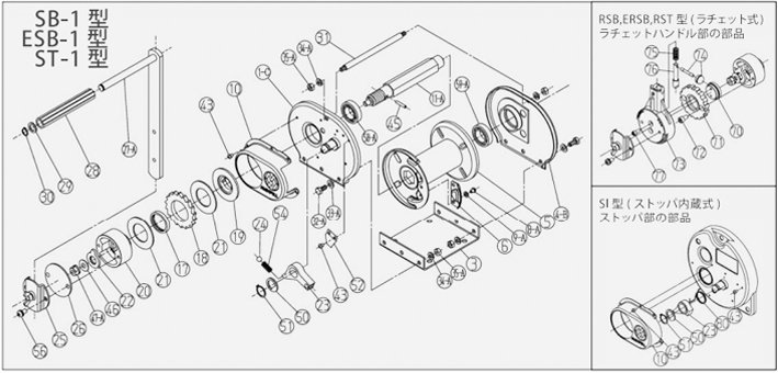 Maxpull不銹鋼手搖絞盤零部件分解圖一 Maxpull不銹鋼手搖絞盤零部件分解圖一
