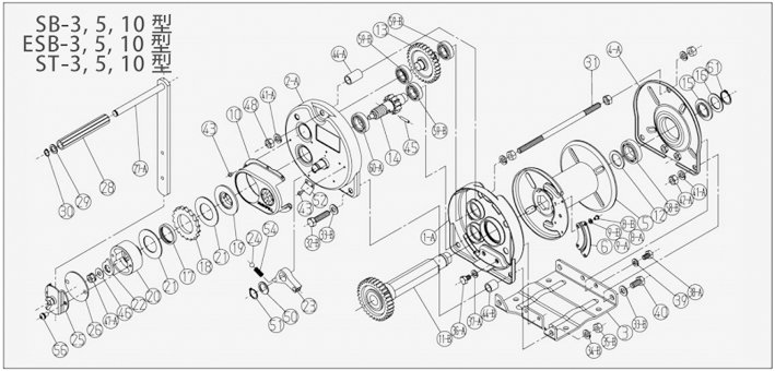 Maxpull不銹鋼手搖絞盤零部件分解圖二 Maxpull不銹鋼手搖絞盤零部件分解圖二