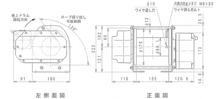 MC型電動(dòng)卷?yè)P(yáng)機(jī)尺寸圖一 MC型電動(dòng)卷?yè)P(yáng)機(jī)尺寸圖一