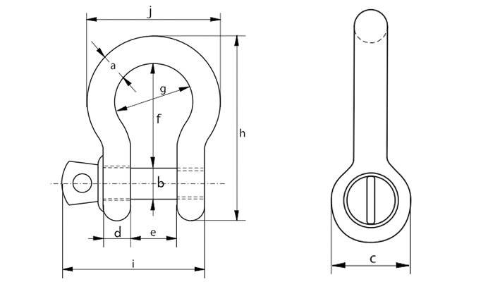 G-4161型荷蘭GreenPin弓型卸扣尺寸圖 G-4161型荷蘭GreenPin弓型卸扣尺寸圖