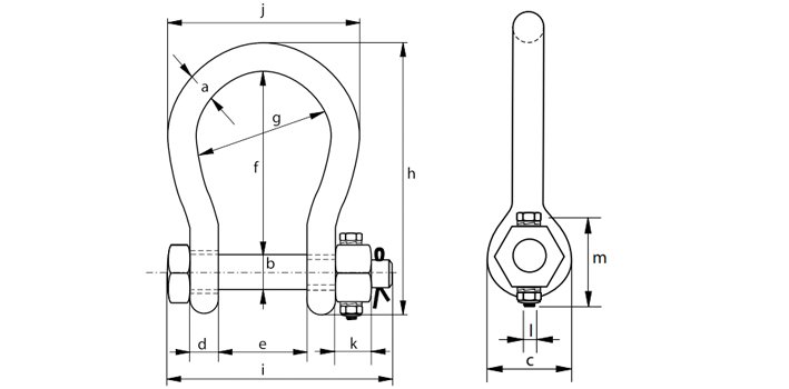 G-4243荷蘭GreenPin弓型卸扣尺寸圖 G-4243荷蘭GreenPin弓型卸扣尺寸圖