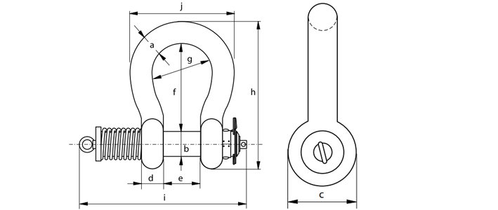 P-5367荷蘭GreenPin弓型卸扣尺寸圖 P-5367荷蘭GreenPin弓型卸扣尺寸圖
